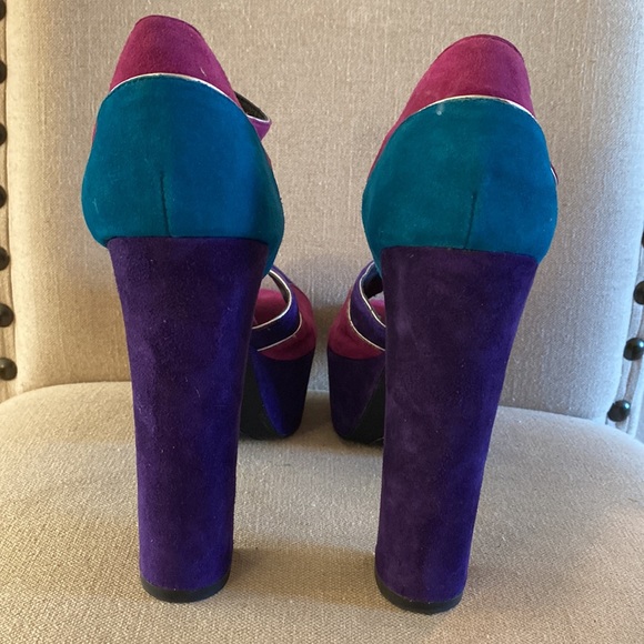 Dolce Vita Purple and Teal Platform Heels - Picture 11 of 13